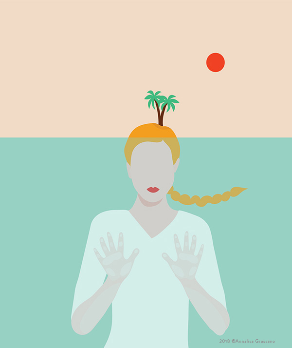 Like an island - Illustration ©Annalisa Grassano, 2018