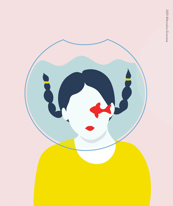 In a fish bowl - Conceptual illustration ©Annalisa Grassano