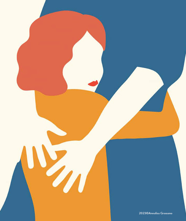 Mother and daughter, editorial illustration ©Annalisa Grassano